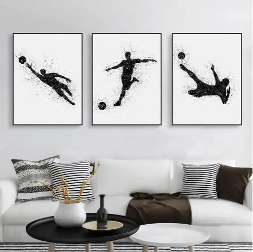 Watercolor Sports Man Soccer Art Print Poster Wall Picture Canvas Painting Modern Nordic Living Room Home Decor