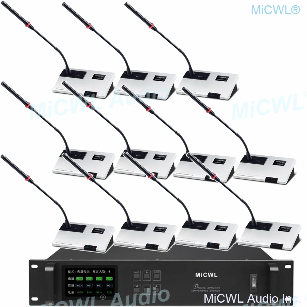 ACTS-60 Pro Digital Wireless Conference Manager Microphone System Table Gooseneck President Delegate Mics MiCWL A10M-A102