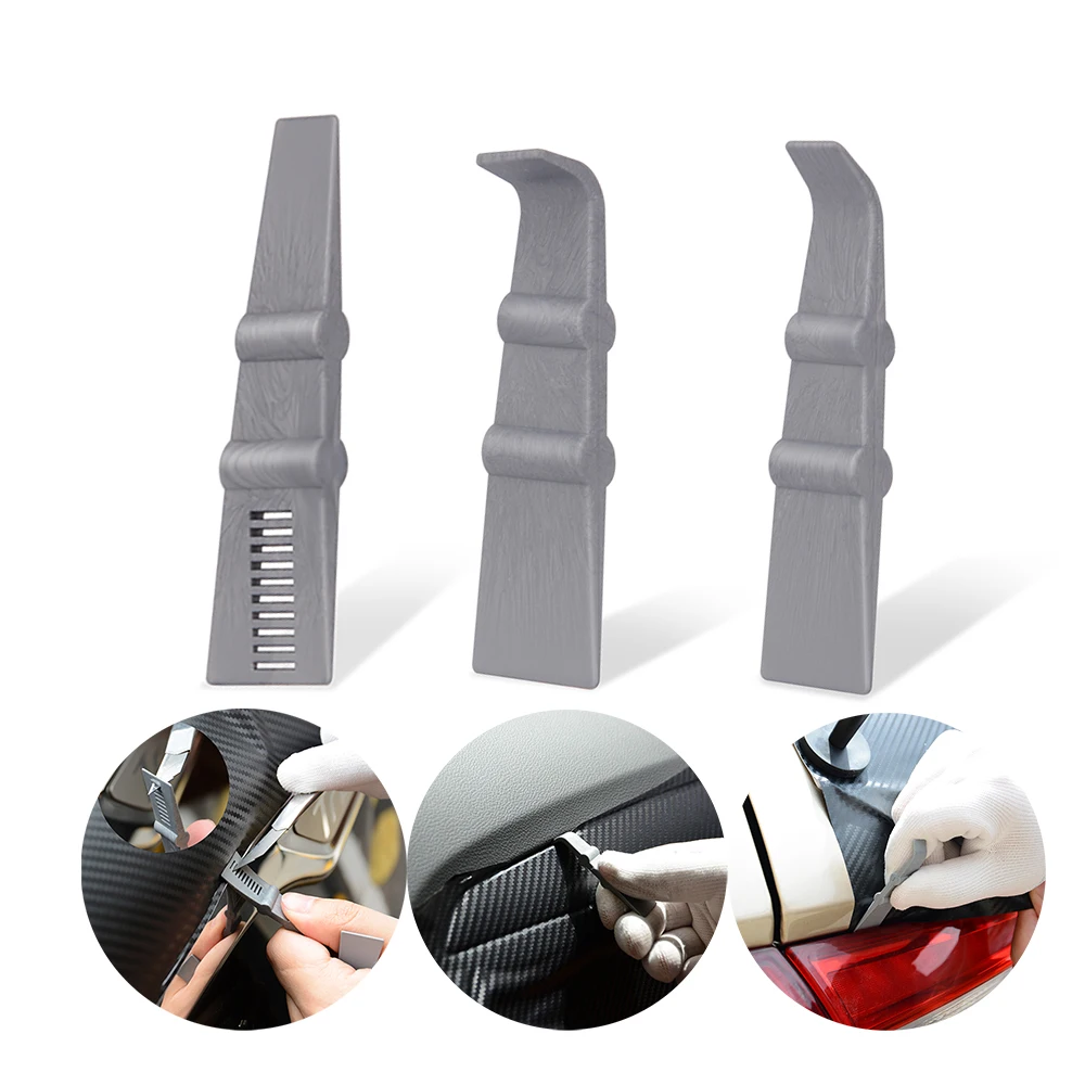 EHDIS 3pcs Carbon Fiber Vinyl Wrap Scraper Kit Window Tint Foil Film Install Squeegee Car Cleaning Sticker Remover Styling Tools