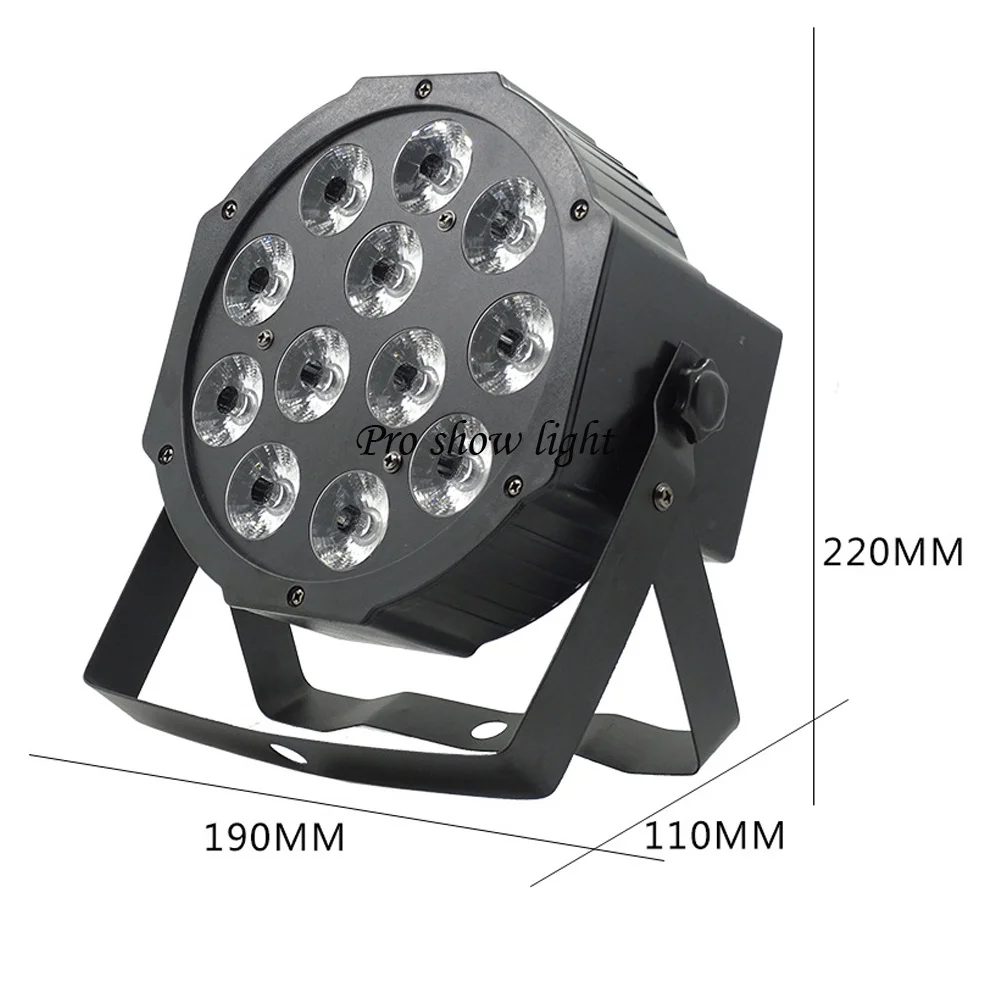 Lot de 4 lumières LED plates 12x18w RGBWAUV, DMX/télécommande, éclairage de scène, Disco, fête