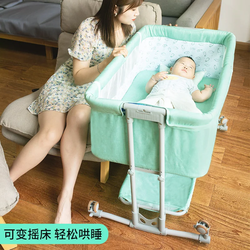 Baby Crib Can Be Spliced with Big Bed Baby Bed Cradle Baby Bed Portable Folding Multifunctional Baby Bed Baby Playpen Fence