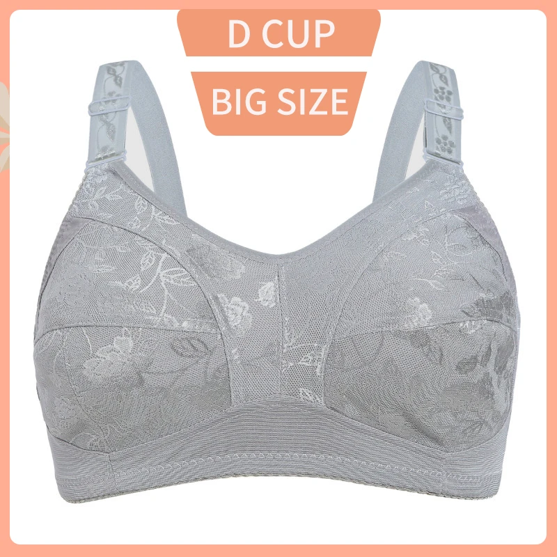 Sexy Big Size 36 38 40 42 44 46 48D Cup Women\'s Bras Lace Wire Free Full Cup Bralette Push Up Thin Bra Brassiere Female