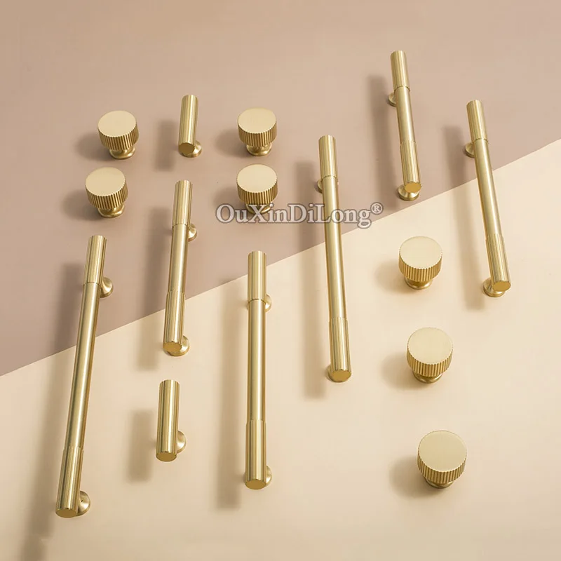 

1PCS Simplicity Brass Gold Kitchen Cabinet Furniture Knobs and Handle Drawer Pulls Bedroom Knobs T Bar Cabinet Pulls GF519