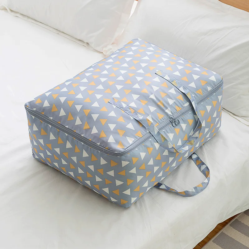 Geometry Printed Quilt Storage Bag, Clothing Sorting Bag, Portable Travel Student Luggage Bag, Closet Organizer, 1 Piece