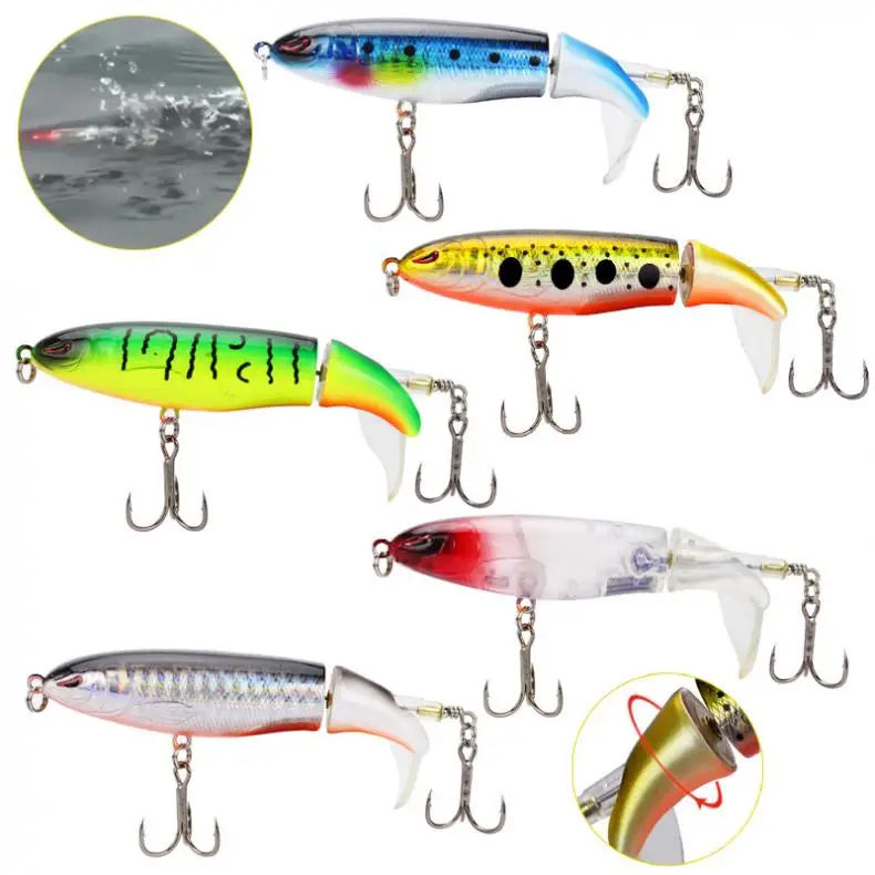 

9cm 13g Wobbler Top Water Fishing Lures Artificial Bait Soft Rotating Tail Fishing Tackle