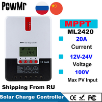 PowMr MPPT 20A Solar Charge Controller 12V 24V Solar Regulator With Communicating Function For Gel Lead Acid Lithium Batteries