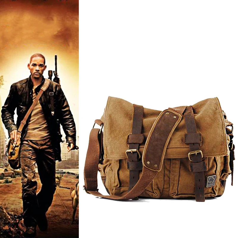 2025 moda w stylu Vintage skórzane płótno damska męska torba bawełniane płótno Crossbody torba męska torba na ramię Sling torba na co dzień