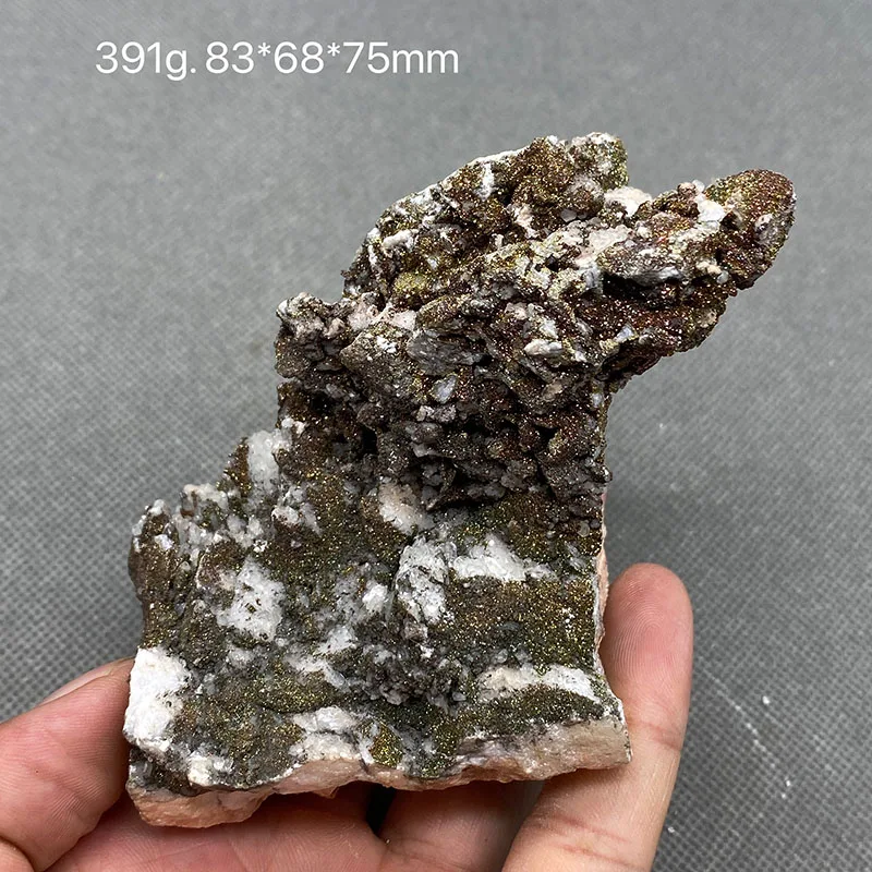 100% natural  calcite pyrite ore specimen quartz crystal gemstone Free shipping