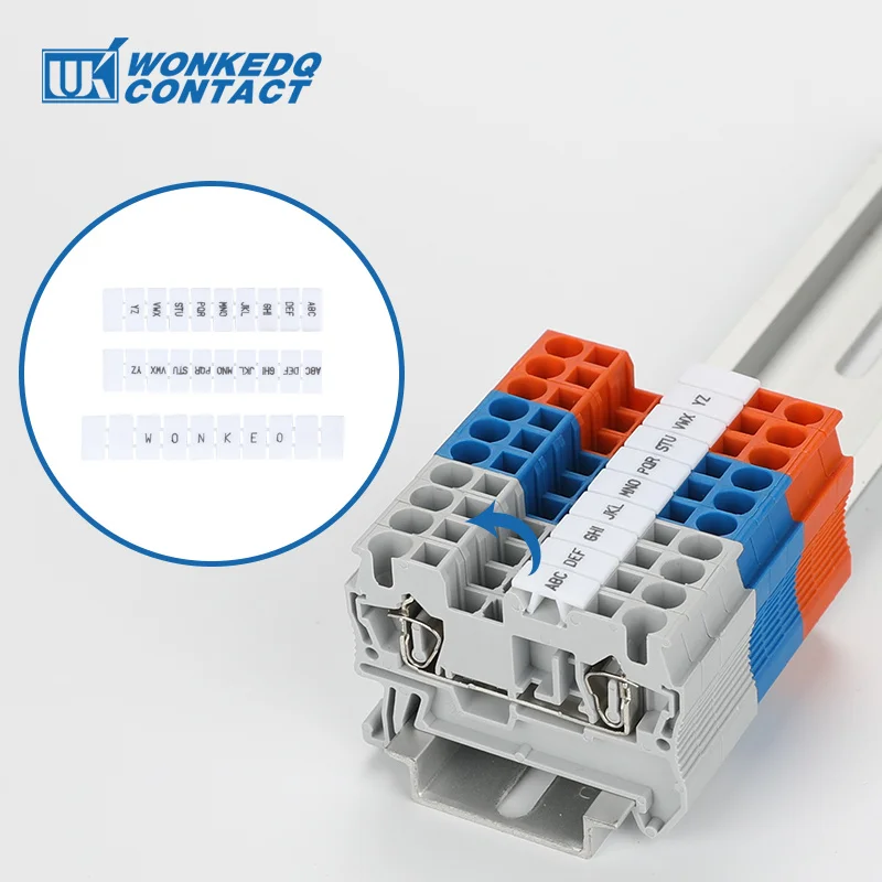 10Pcs ZB6 For UK2.5B UK5N PT4 ST4 UKK/UKKB5 DIKD1.5 Number Blank DIN Rail Terminal Block Accessories UK Zack Marker Strips ZB 6