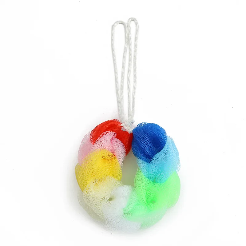 2Pcs/set Rainbow Colorful Women Girls Kid Bath Shower Scrubber Body Cleaning Mesh Shower Sponge Product Tool