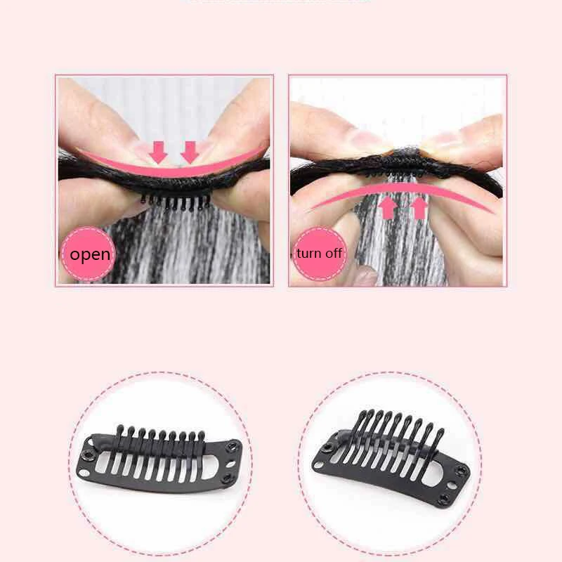 MANWEI Synthetic Straight hair Women Topper Light One-piece Hair Extension with Bangs mixed hair Clip-in Hairpieces