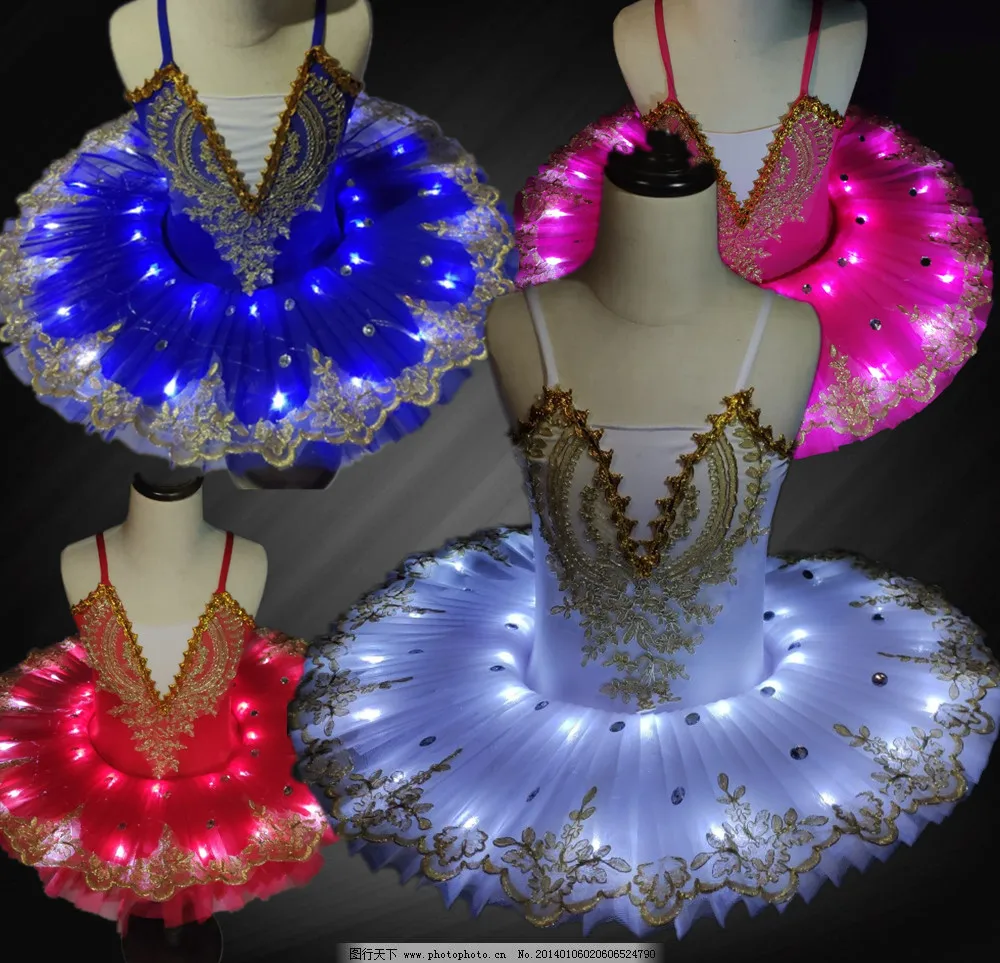 

New Professional Led Light Swan Lake Ballet Tutu Costume Girls Ballerina Dress Kids Ballet Dress Dancewear Stage Party Costumes