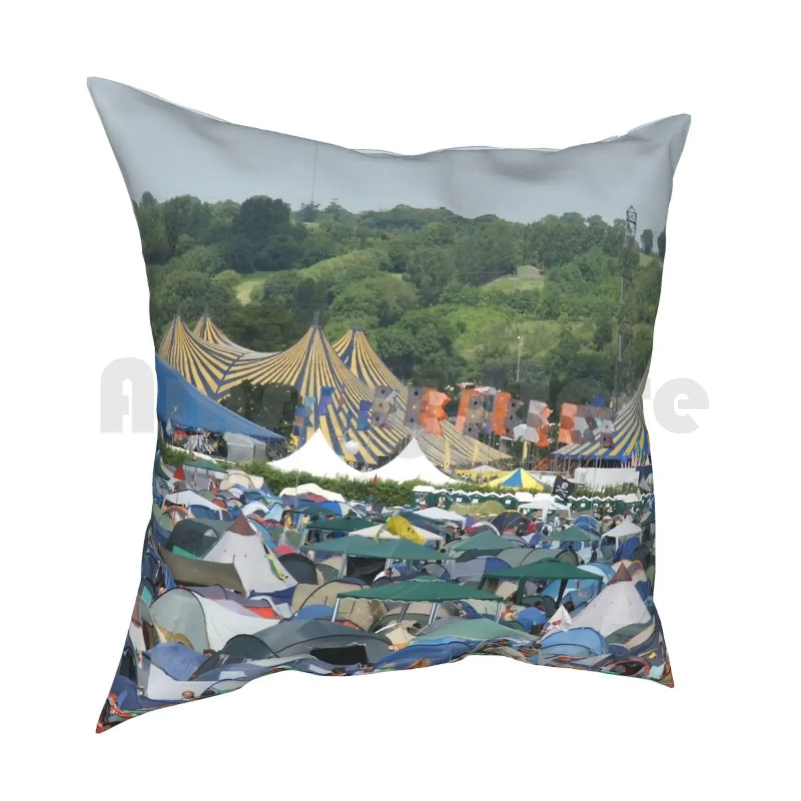 Glastonbury Festival Pillow Case Printed Home Soft Throw Pillow Festival Glastonbury Stapleton Definity Music Mark Pop