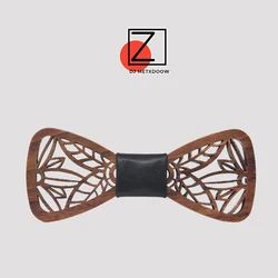 New Arrival Hollow Wood Bow Ties for Mens Wedding Suits Wooden Bow Tie Butterfly Shape leaves Bowknots Gravatas Slim Cravat