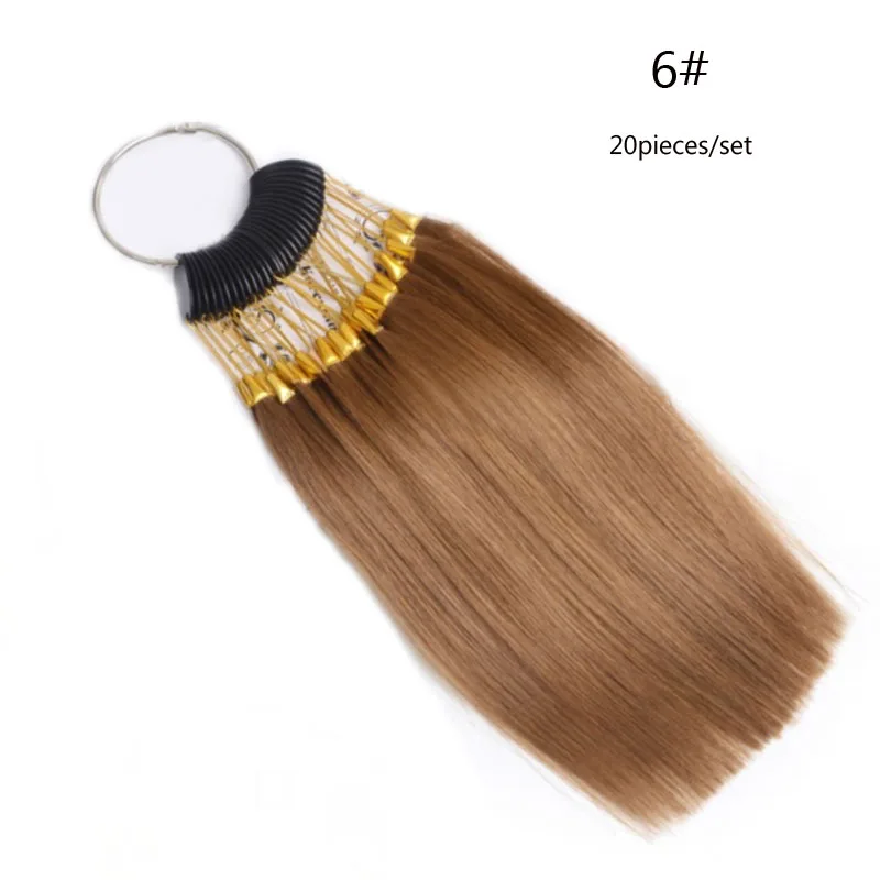 30Pcs/Set 100% Human Virgin Hair Color Ring for Human Hair Extensions and Salon Hair Dyeing Sample, Can Be Dye Any Color