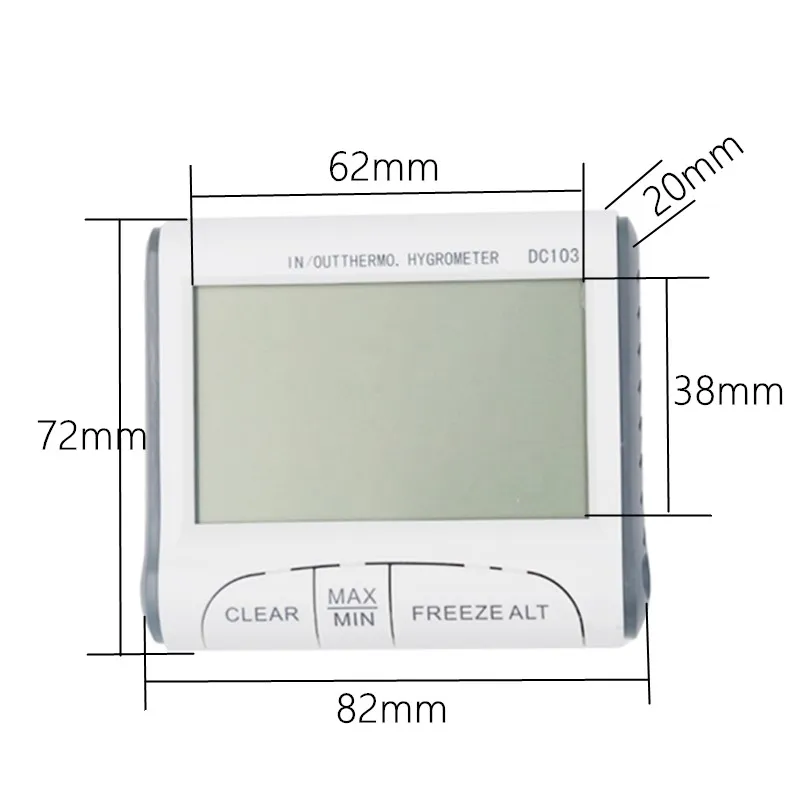 DC103 Tester di umidità della temperatura LCD termometro digitale igrometro stazione meteorologica funzione di memoria della temperatura massima/Min