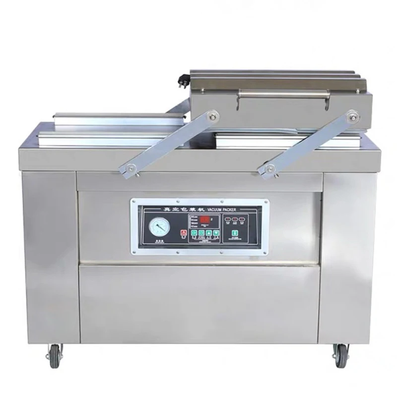 

Rice Vacuum Machine Packing Double Room Fully Automatic Food Delicatessen Seafood Laminator Sealer Print Date Sealing Commercial