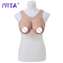 IVITA High Quality Realistic Silicone Breast Form Fake Boobs E Cup Enhancer for Crossdresser Transgender Drag Queen Shemale Gift