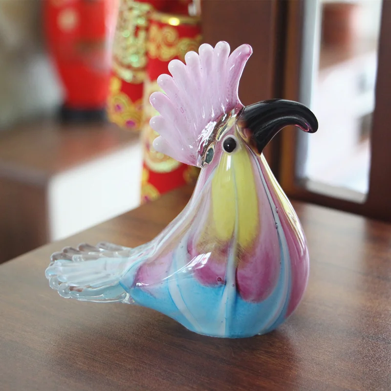 Boshan Glass Parrot Bird Handicrafts Home Decoration New House Model Room Decoration Couple Birthday Gift