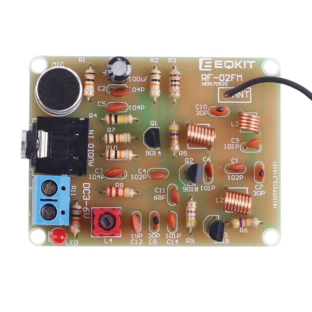 Imagem -03 - Kit Transmissor de Rádio fm Peças dc 3v com Microfone 88108mhz Módulo de Transmissão de Sinal Elétrico de Som Transmissão de Sinal Faça Você Mesmo Prática de Solda