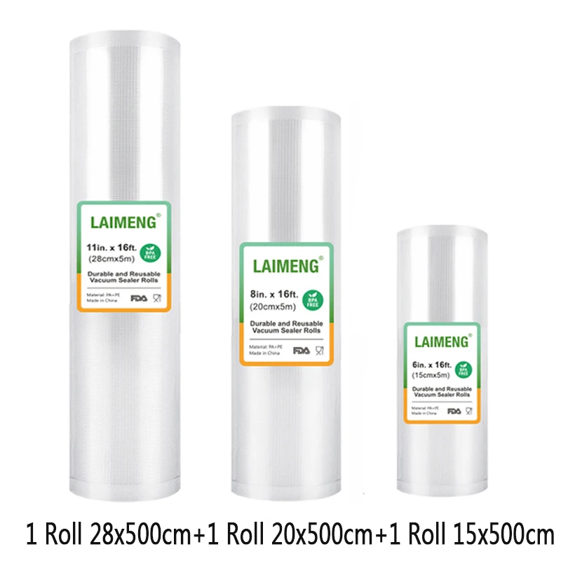 YUMYTH-3 롤 진공 식품 보호기 용 양각 진공 실러 백, BPA 프리 수비드 백, 플라스틱 보관 백 롤 포장