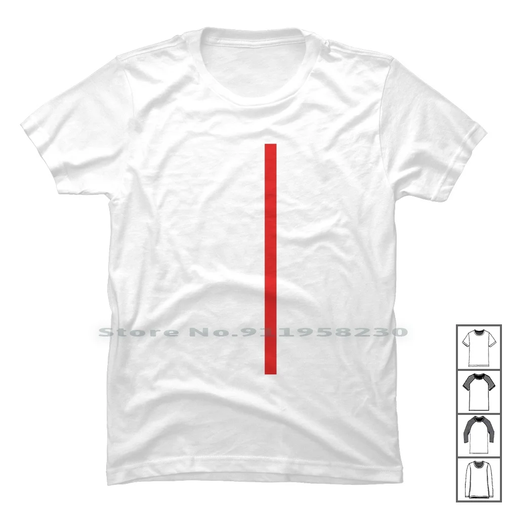 Red Line T Shirt 100% Cotton Line Red Fashion Trendy T Shirt