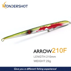 Wondershot-señuelo flotante D12 ARROW 210F, Wobblers de lápiz de 210mm/30g, cebo de fundición larga, Stickbaits, Señuelos de Pesca de lubina 2021