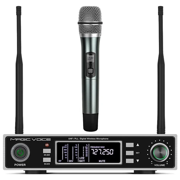 MAGICVOICE MV-1100E UHF DUAL TUNER 1 HANDHELD WIRELESS TRANSCEIVER MICROPHONE