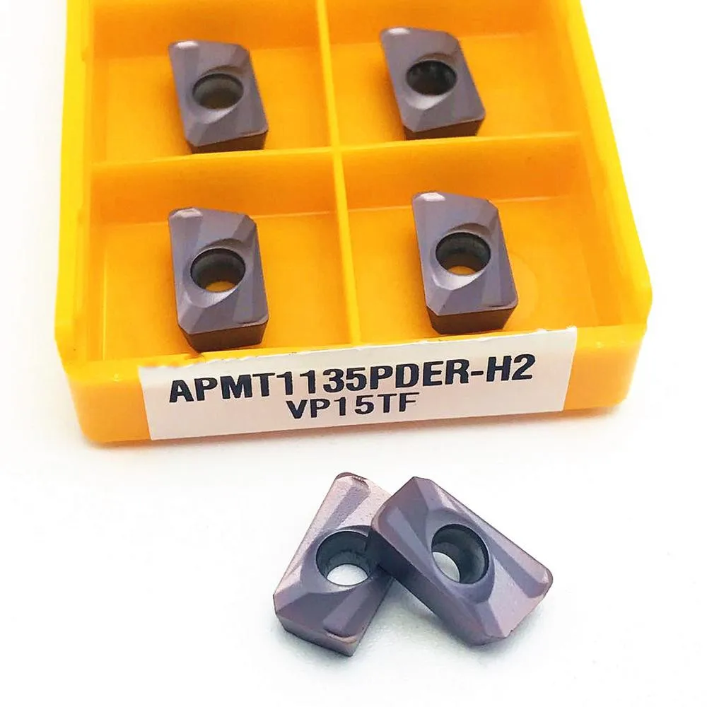 APMT1135 PDER M2 / H2 VP15TF alat pemutar, memasukkan karbida APMT 1135 wajah mesin penggilingan CNC milling cutter
