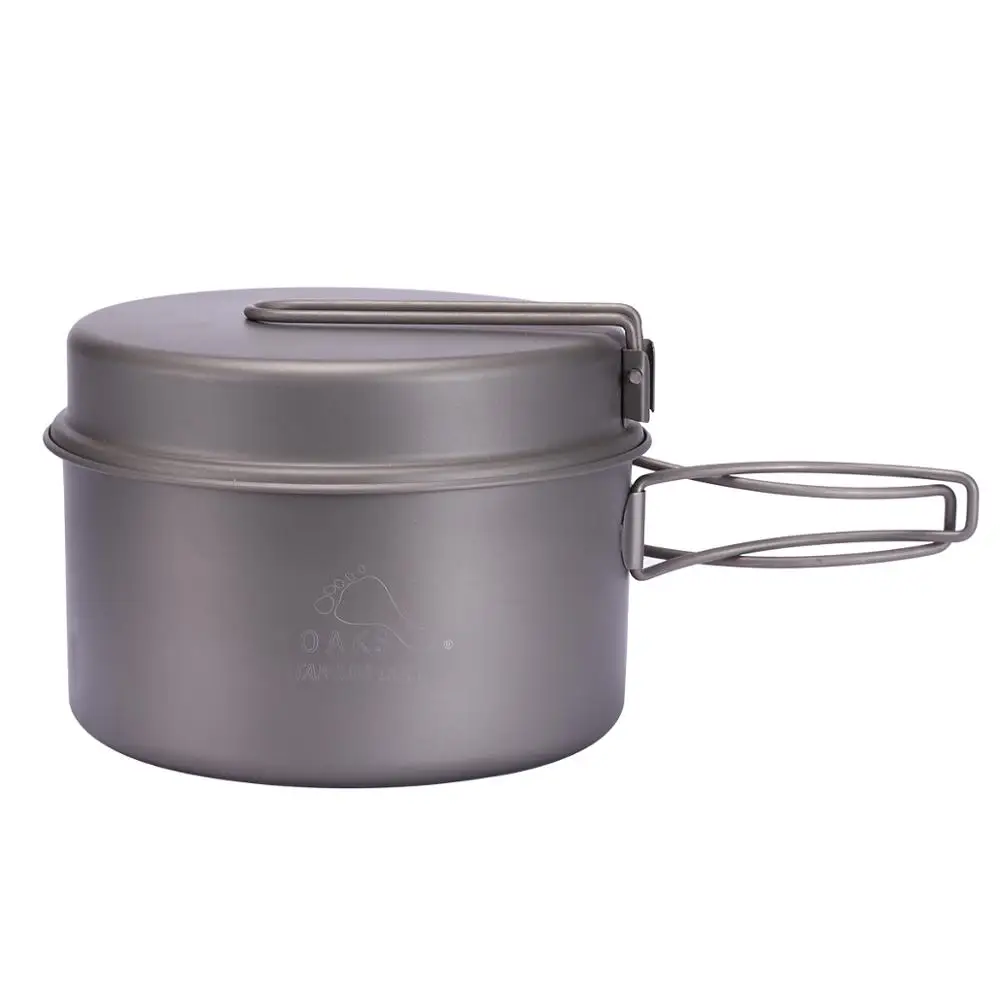 

TOAKS 1100ML 1350ml Cookware Set Ultralight Titanium Pot Frying Pan Outdoor Camping Titanium Bowl Titanium Cup Picnic