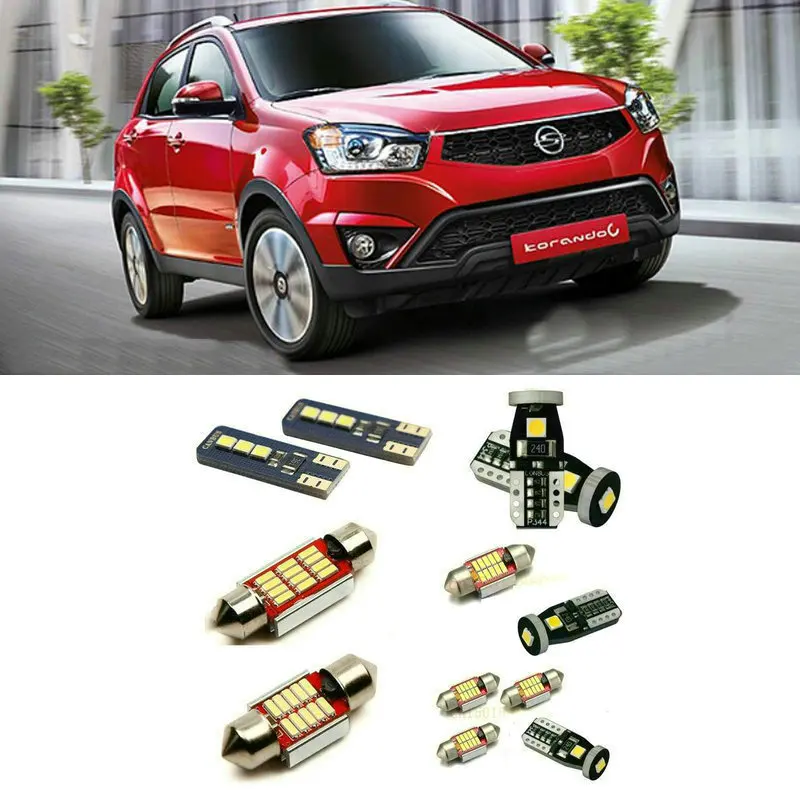 

Led interior lights For SSANGYONG KORANDO ck 2010+ 11pc Led Lights For Cars lighting kit automotive bulbs Canbus