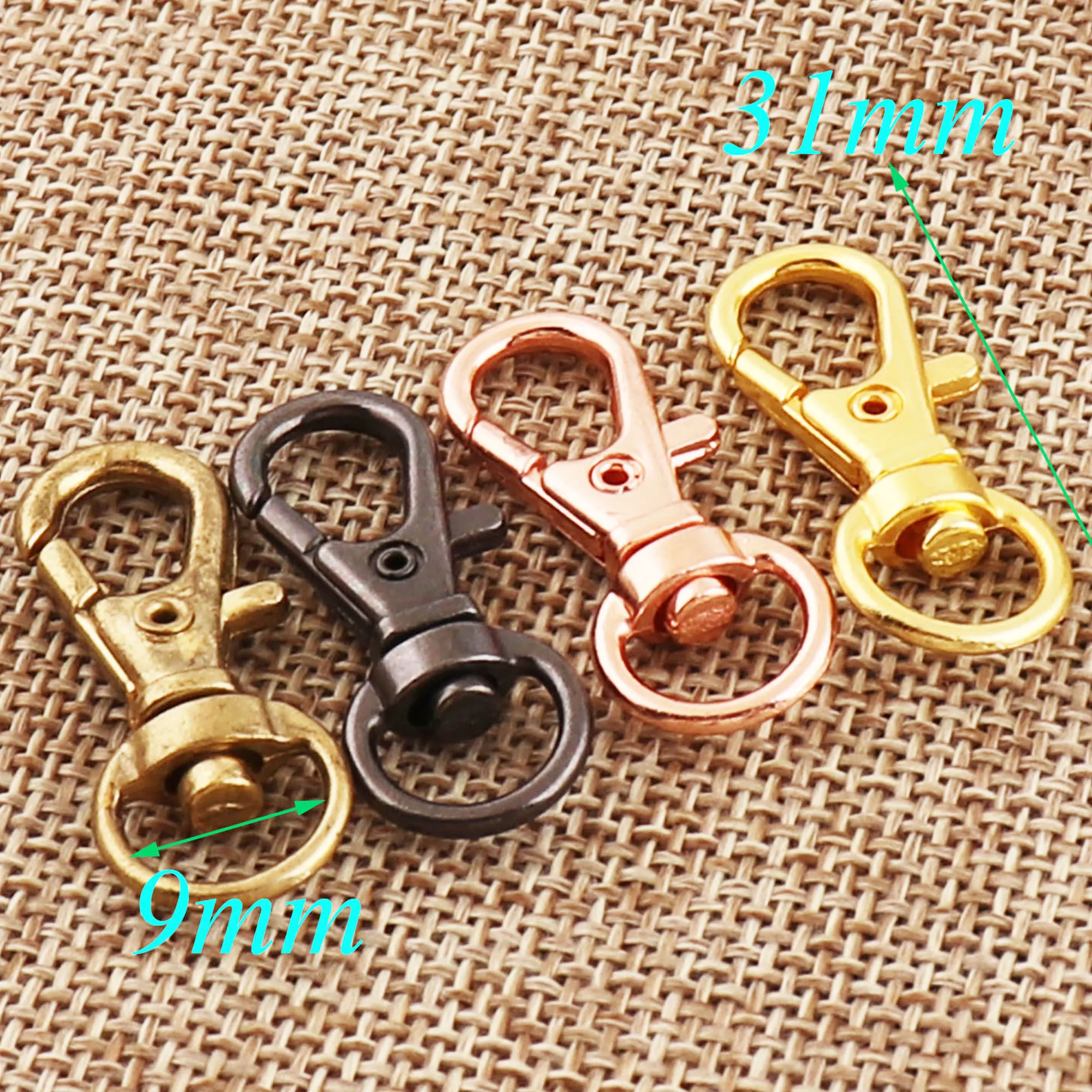 50 PCS Lobster Swivel Verschlüsse Antike Bronze/Gold/Schwarz/Rose Gold Haken Legierung Verschluss Stecker Snap Schnalle tor Tasche Geldbörse Haken