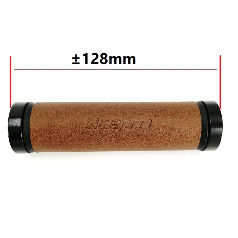 Litepro Retro Leather Bicycle Grips 22.2mm 128mm MTB Mountain Bike Grip Black Brown Comfortable