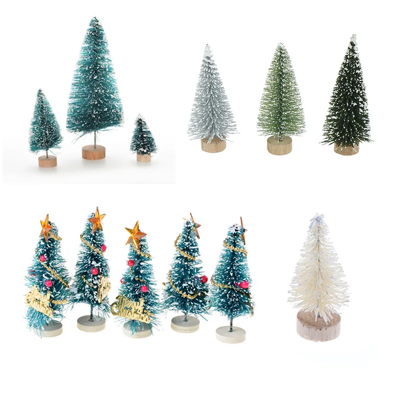 1/3/5/10pcs DIY Christmas Tree Small Pine Tree Mini Trees Placed In The Desktop Home Decor Christmas Dollhouse Decor Kids Gifts