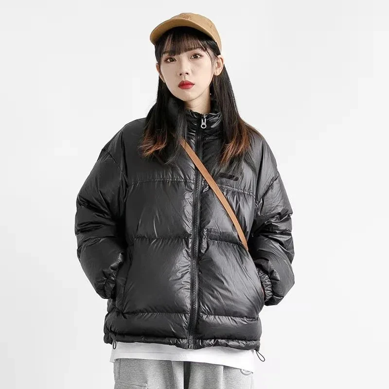 Plus Size Women Short Down Cotton Jacket Winter Thicken Solid Warm Loose Coat Korean Harajuku Classic Unisex Padded Parkas