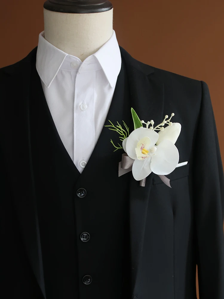 GT Corsages de seda para decoración de boda, ramillete de muñeca de peonía, alfiler, flores para invitados