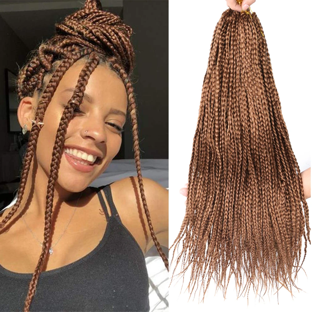 Mtmei Hair18 inch Braiding Hair Extension African Braids Synthetic Hair Braids Box Crochet Braids Brown Blonde Burgundy Ombre