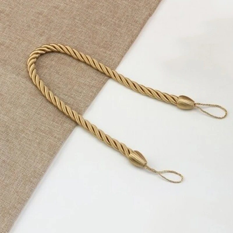 1Pc Handmade Weave Curtain Tieback Gold Curtain Holder Clip Buckle Rope Home Decorative Room Accessories Curtain Tie Backs