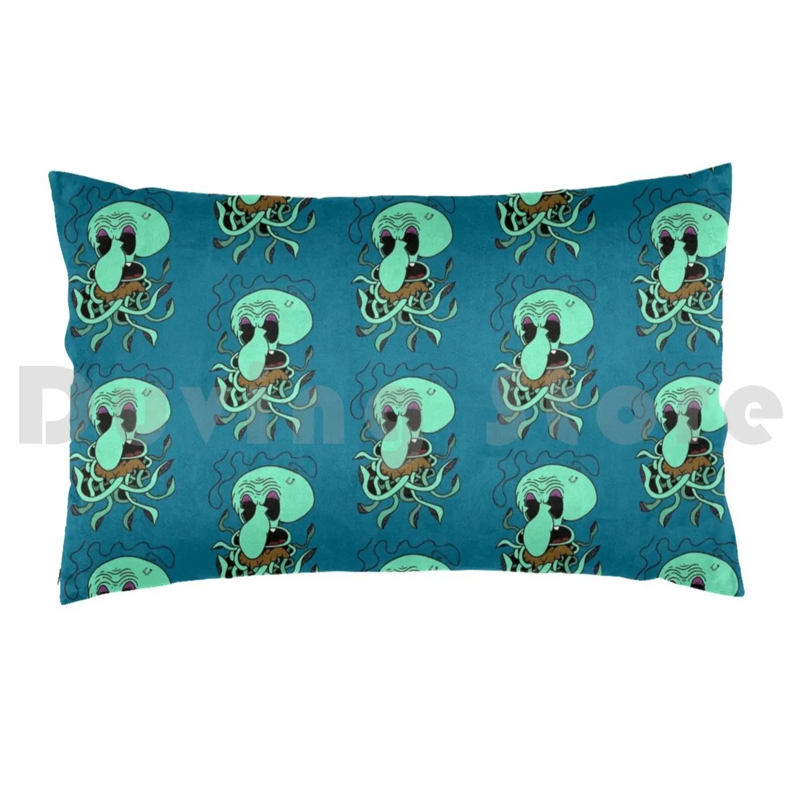 Pillow Case Calsin Squid Hat Calsin Squid Cartoon Sea Ocean Fishing Catch Hook Tentacle Squidward