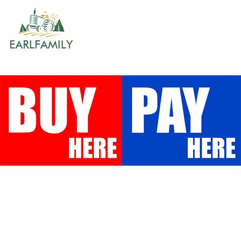 EARLFAMILY 13cm x 4.9cm for Buy Here Pay Here Promotion Business Logo Car Stickers Vinyl Helmet RV VAN 3D JDM Car Accessories