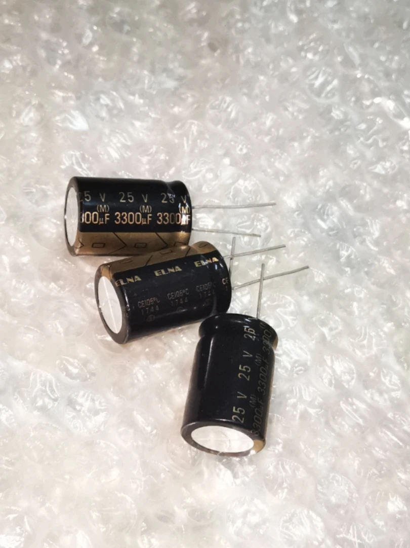 30pcs 25V3300UF/25V ELNA RFO gold-based audio electrolytic capacitor made in Thailand 25 18 * free shipping