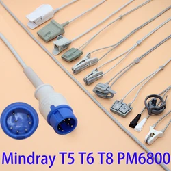 Compatible  7pin Mindray T5 T8 Spo2 sensor cable for adult/pediatric/child/Neonate/veterinary,Finger/Ear/Foot/Forehead Probe.