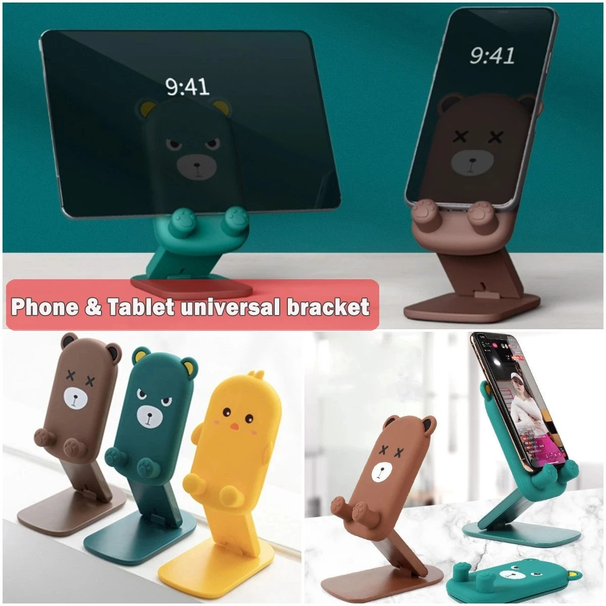 Cute Cartoon Holder Foldable Portable Cell Phone Stand Tablet Support Desktop Handset Mounting for Mobile Phone for iPad iphone