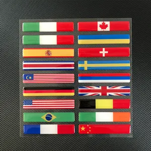 3D Reflective National Flag -Aufkleberzubehör des britischen Autokalaberkundes Italien USA Frankreich Russland Spanien Brasilien Chile Ukraine 9 Hauptaufkleber der Verkaufsland - №6