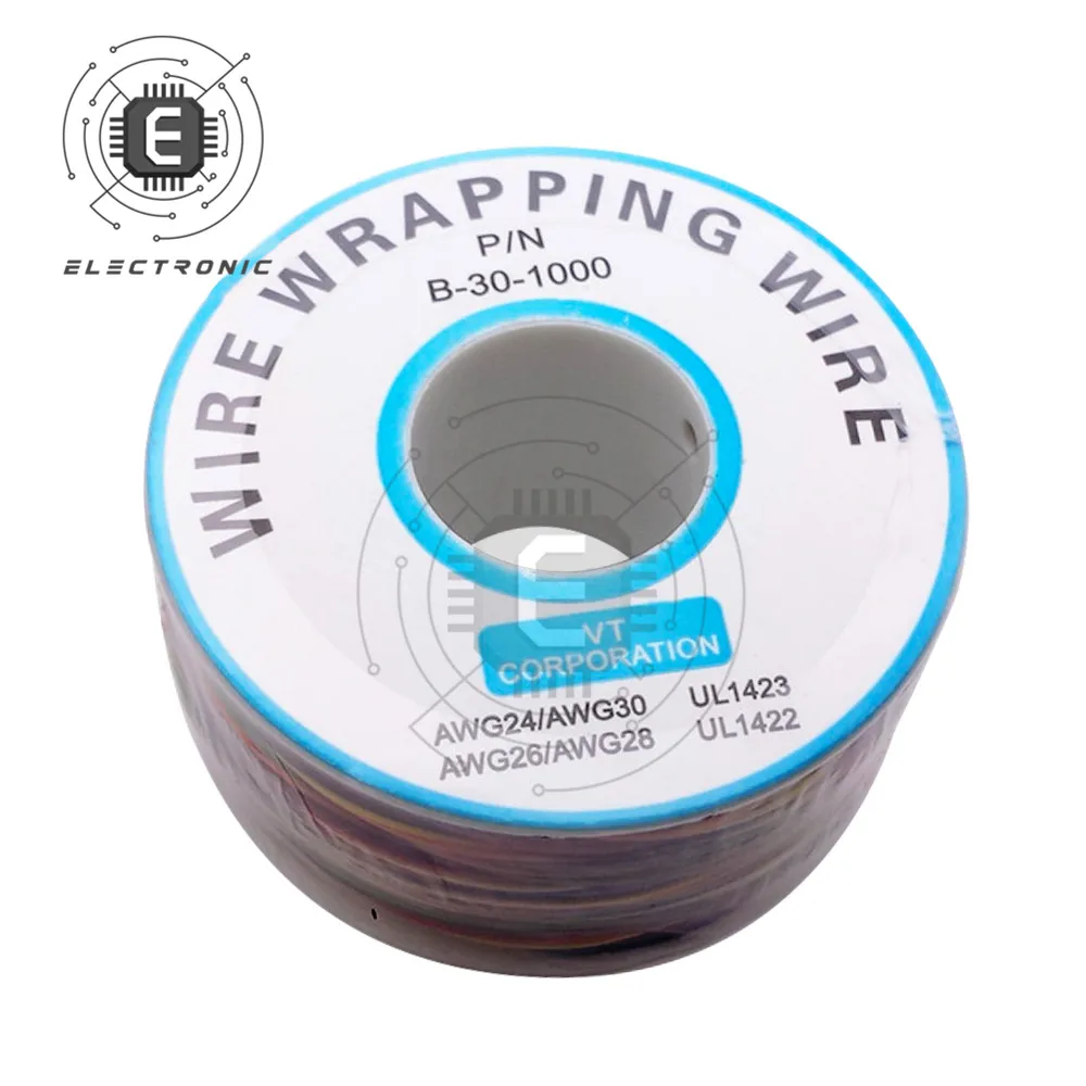 One Roll 280m 30AWG Wrapping Wire Tin Plated Copper Solid Cable Breadboard Jumper Insulation Electronic Conductor Wire Connector