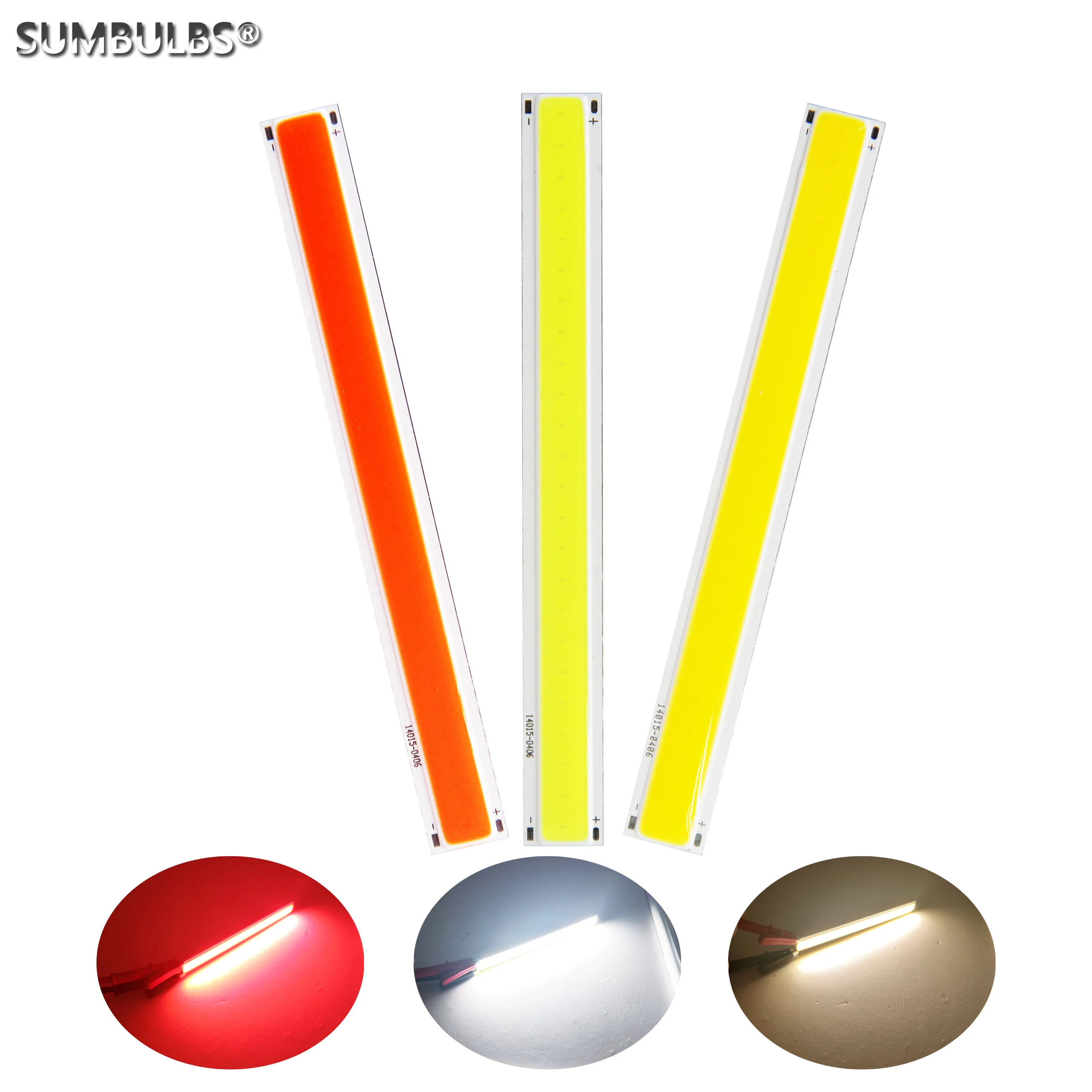 140x15mm 12V DC 4W LED Strip COB Light Source Bulb Lamp RED Warm White Cold White Bright Bar Led for Day Time Running Light