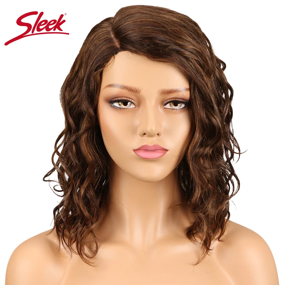 Sleek Brazilian Curly Wig P1B/30 L Lace Part Wigs Nature Black Ombre Color 27# Red Color F2/33# 100% Remy Lace Bob Wigs