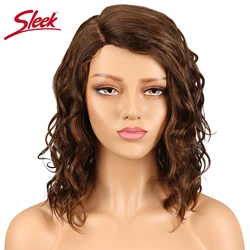 Sleek Brazilian Curly Wig P1B/30 L Lace Part Wigs Nature Black Ombre Color 27# Red Color F2/33# 100% Remy Lace Bob Wigs