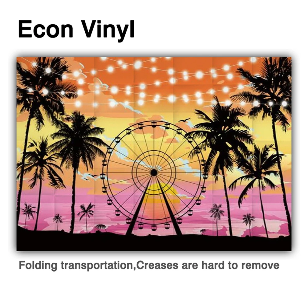 Allenjoy Mùa Hè Đi Biển VỢT CẦU LÔNG Nền Chụp Ảnh Cây Cọ Hoàng Hôn Tiệc Cưới Ngọn Cờ Sinh Nhật Hình Phông Nền