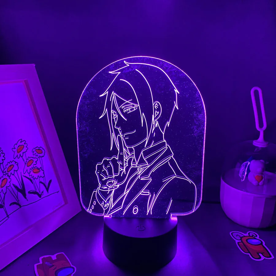 Imagem -02 - Anime Black Butler 3d Led Neon Night Lights Manga Manga Lava Lâmpadas Presente de Aniversário para Amigos Decoração de Mesa